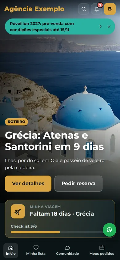 A mesma área no celular