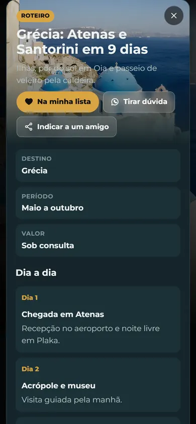 Roteiro dia a dia no celular