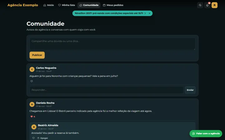 Comunidade com enquetes